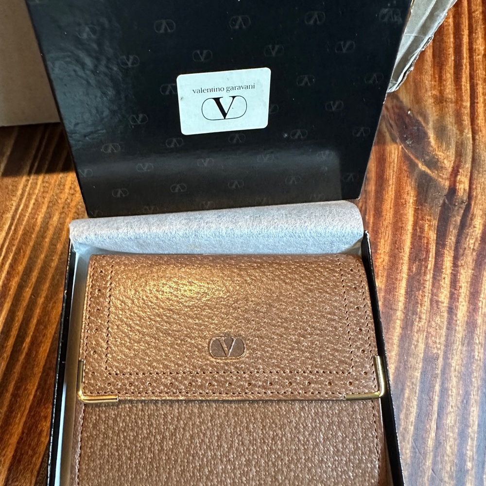 Valentino Garavani Tan Leather Wallet